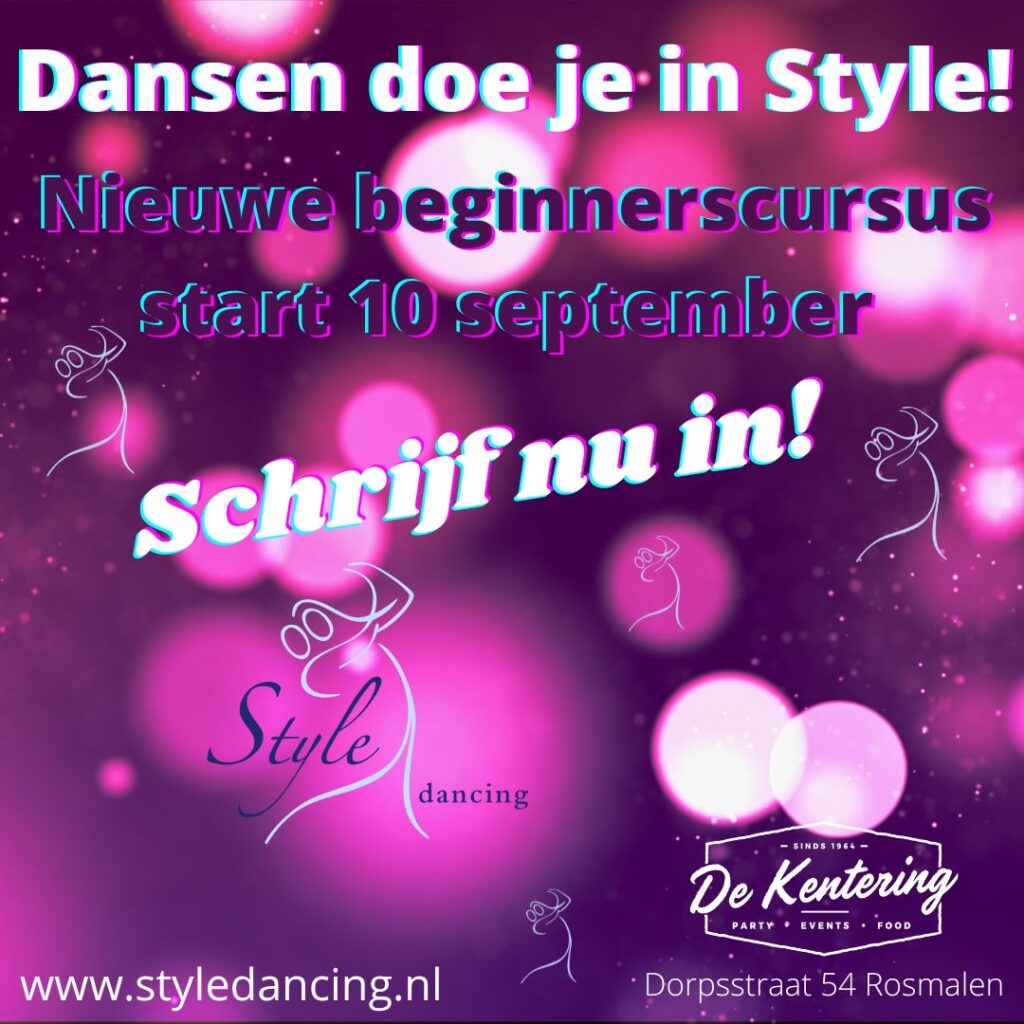 Inschrijven nieuwe beginnerscursus stijldansen